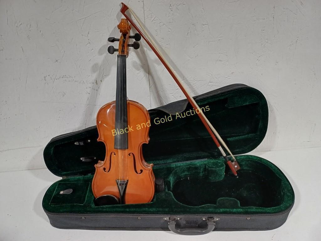 Violin With Case and Bow