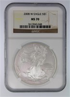 2008-W Silver Eagle NGC MS70