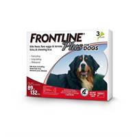 Frontline Plus For Dogs 89-132 lbs. 3 Pack