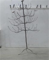 93" Rustic Metal Tree W/Birds Yard Art