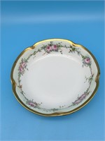 Hand Painted Gold Rimmed Serving Bowl