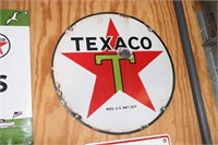 Texaco Round Gas Pump Metal Sign 15" diameter