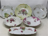 -5 porcelain serving bowls unmarked all