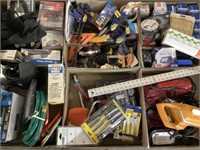(8) Boxes Tools, Light Bulbs, Clamps, Car Parts