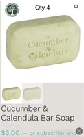 4 x The Soap Works Cucumber & Calendula Soap