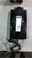 ITT BLACK ROTARY DIAL WALL PHONE