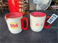 2 PLASTIC BURGER KING CUPS