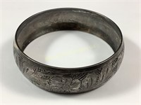 Sterling (?) bangle bracelet