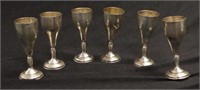 Six sterling silver Kuddish cups