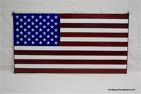 Large Leaded Stain Glass US American Flag