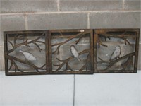 3 Metal Bird Wall Decor 11" x 11" Each