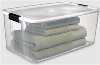 TUFFSTORAGE Clear Plastic Storage Box, 98L