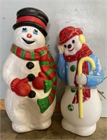 Mr. & Mrs. Snowman Blow Mold Decorations