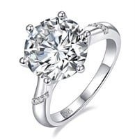 925S 5.0ct Moissanite Diamond Solitaire Ring