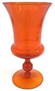 MCM Orange Blown Art Glass Vase