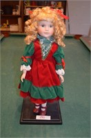 Christmas Dress Porcelain Doll
