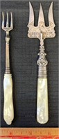 1800’S ENGLISH HALLMARKED FORKS W MOTHER OF PEARL
