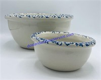 Pair of Yesteryears Stoneware Pottery Bowls