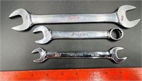 3 SnapOn Wrenches 1 Angle 1 Combo & 1 Open End