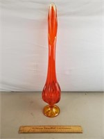 Viking Glass Amberina Swung Vase 22 & 3/4" H