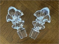 Two Baccarat Fleur De Lis Crystal Stoppers