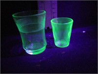 Green Depression, shot & Juice glass,sugar bowl