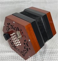 Anglo English Hexagonal Accordian W/ Case