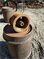 Antique tractor belt pulley