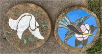 Pair of  Stained Glass Mosaic Stepping Stones