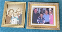 2 Pcs. Large Family Portraits in Gold Frames