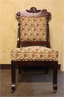 Vintage Floral Chair with Casters