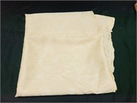 Tan Silky Tablecloth 50 x 50 Seam Needs Repaired