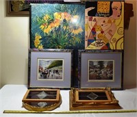 9 wall items: original work, 3 prints, 3 mirrors,