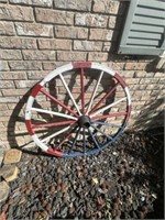 Painted Wood Wagon Wheel