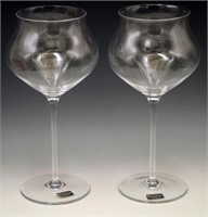 SPIEGELAU 2 WINE GOBLETS CRYSTAL GERMANY PALAIS 9"