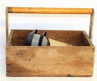 Vintage Wooden Tool Carrying Box
