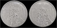 (2) 1 OZ .999 SILVER DEAD MEN TELL NO TALES ROUNDS