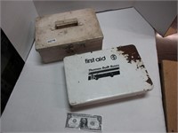 2 - Metal Boxes - Vintage First Aid Kit