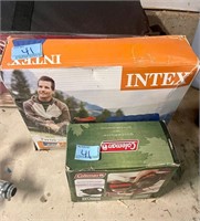Intex twin inflatable mattress and coleman 12v pum