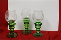 Set of 3 Cut Goblets