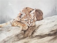 Annette Hartzelle print of a  lynx, print is doubl