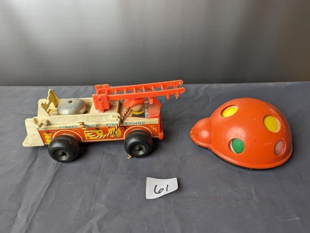 2 Fisher Price Toys- Fire Truck & Ladybug
