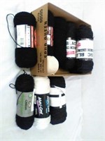 Group of yarn - mostly black & new