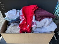 Large box of towels and washcloths