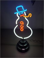 17" Neon Light Snowman Sculpture