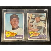 (2) 1965 Topps Baseball Hof Cards