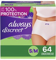 Always Discreet Incontinence  S/M, 64 cnt