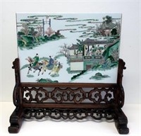 Chinese Qing Famille Verte porcelain plaque
