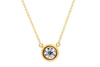 14K YELLOW GOLD 0.51CT DIAMOND BEZEL NECKLACE