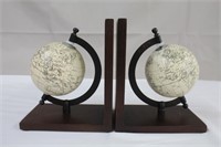 Globe design bookends, each is 6.5 X 4.25 X